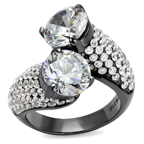 Women Stainless Steel Cubic Zirconia Rings TK2674