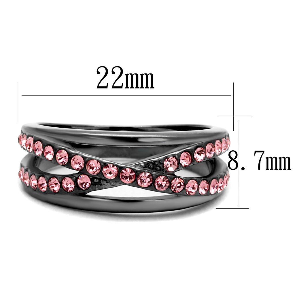 Women Stainless Steel Synthetic Crystal Rings