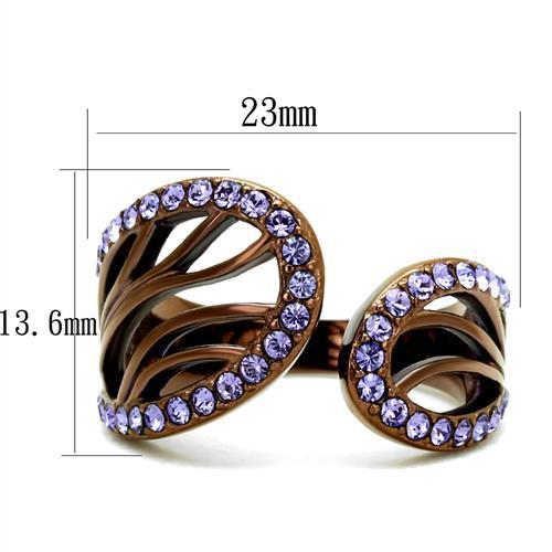 Women Stainless Steel Synthetic Crystal Rings