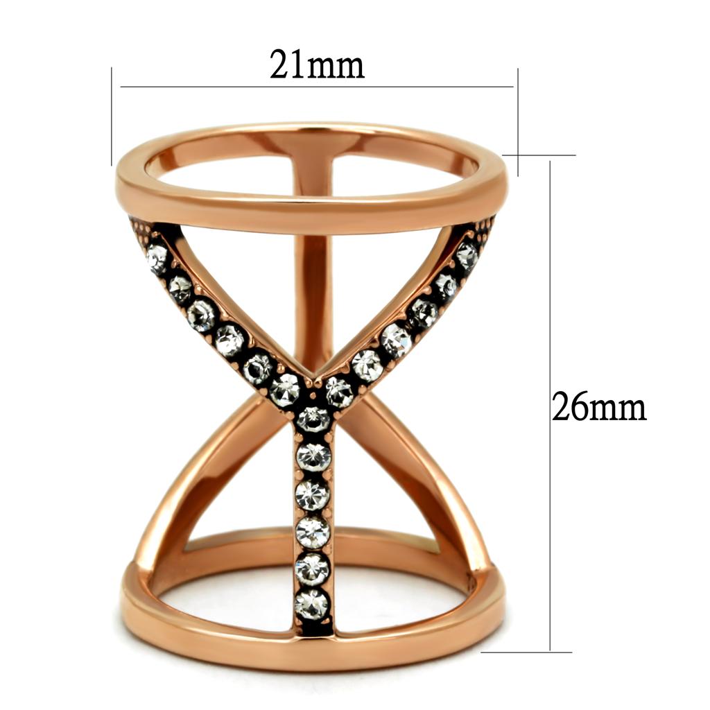 Women Stainless Steel Synthetic Crystal Rings