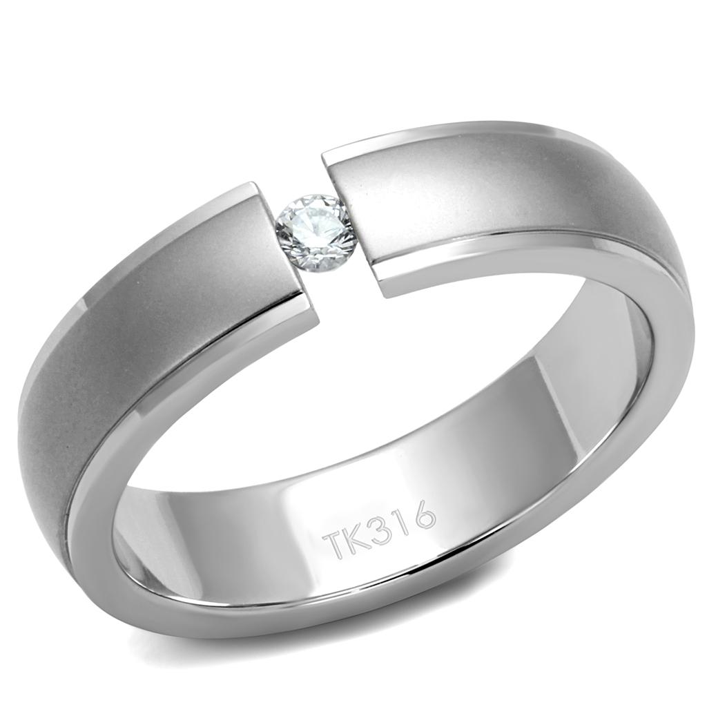 Men Stainless Steel Cubic Zirconia Rings TK2935