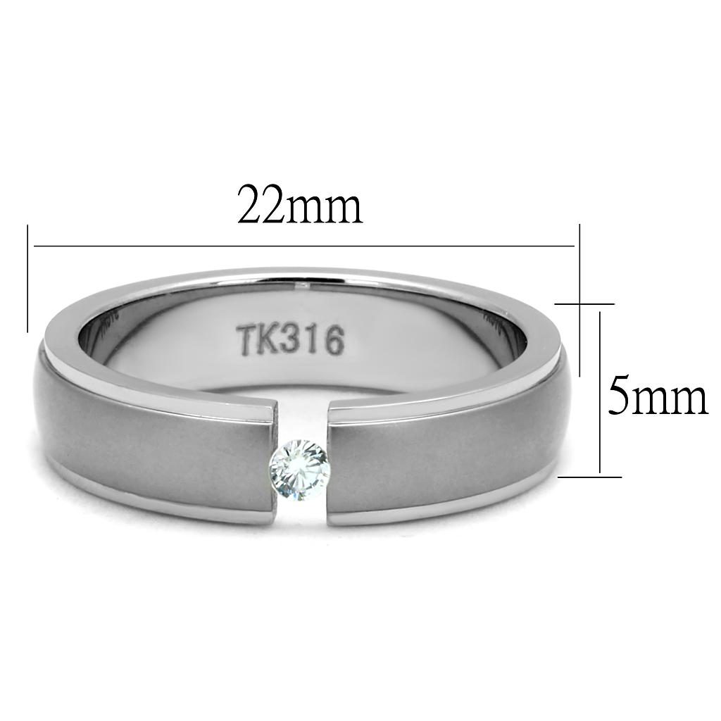 Men Stainless Steel Cubic Zirconia Rings TK2935