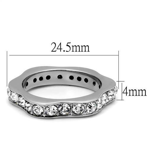 TK3106 - High polished (no plating) Stainless Steel Ring with Top