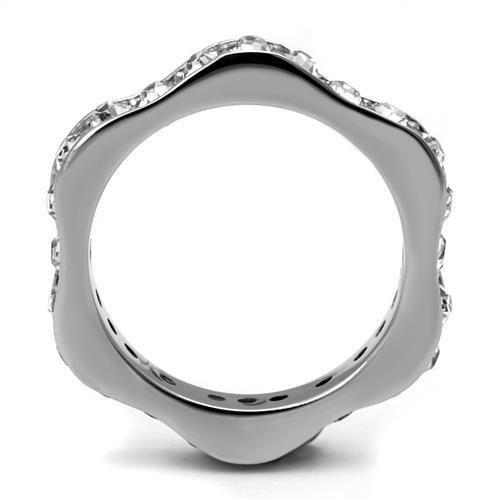 TK3106 - High polished (no plating) Stainless Steel Ring with Top