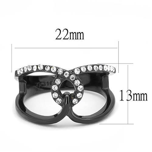 Women Stainless Steel Synthetic Crystal Rings