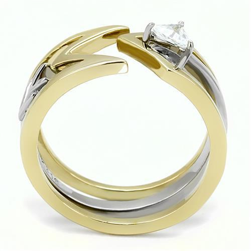 Women Stainless Steel Cubic Zirconia Rings TK3183