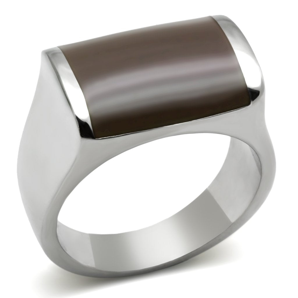 Men Stainless Steel Epoxy Rings TK327 | Lavender Birch