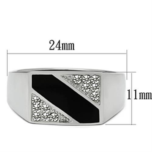 Men Stainless Steel Synthetic Crystal Rings TK387