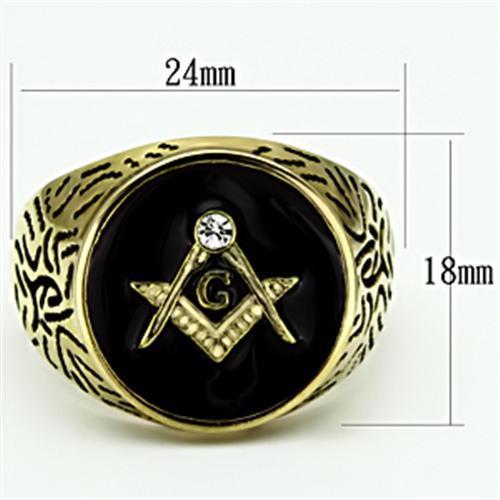 Men Stainless Steel Synthetic Crystal Rings TK768