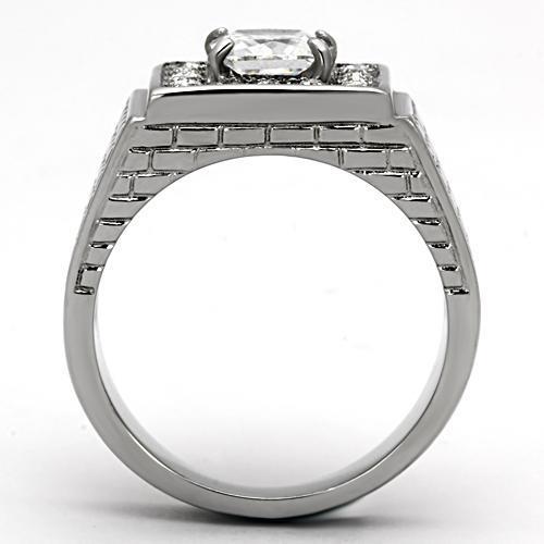 Men Stainless Steel Cubic Zirconia Rings TK955