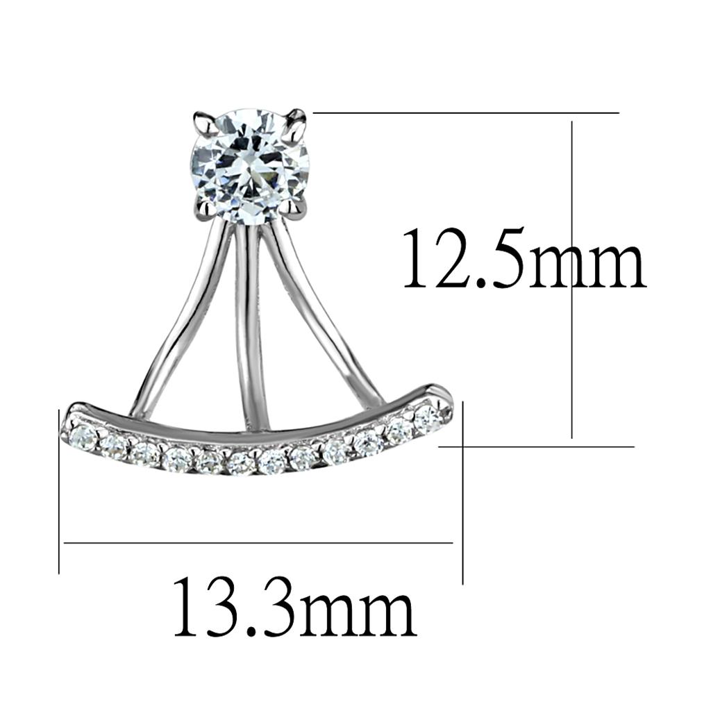 TS512 - Rhodium 925 Sterling Silver Earrings with AAA Grade CZ in