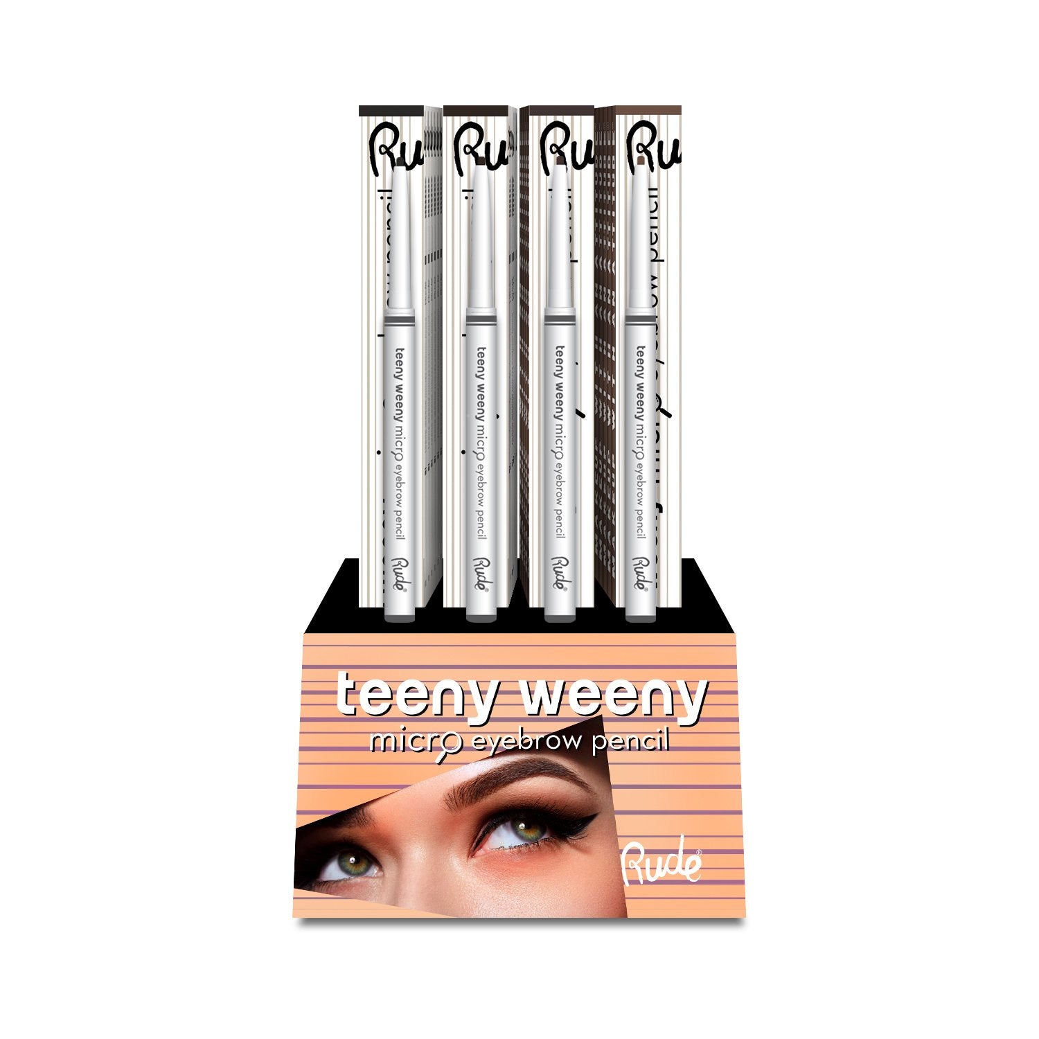 Teeny Weeny Micro Eyebrow Pencil Display Set, 48pcs | Gold Thanatos