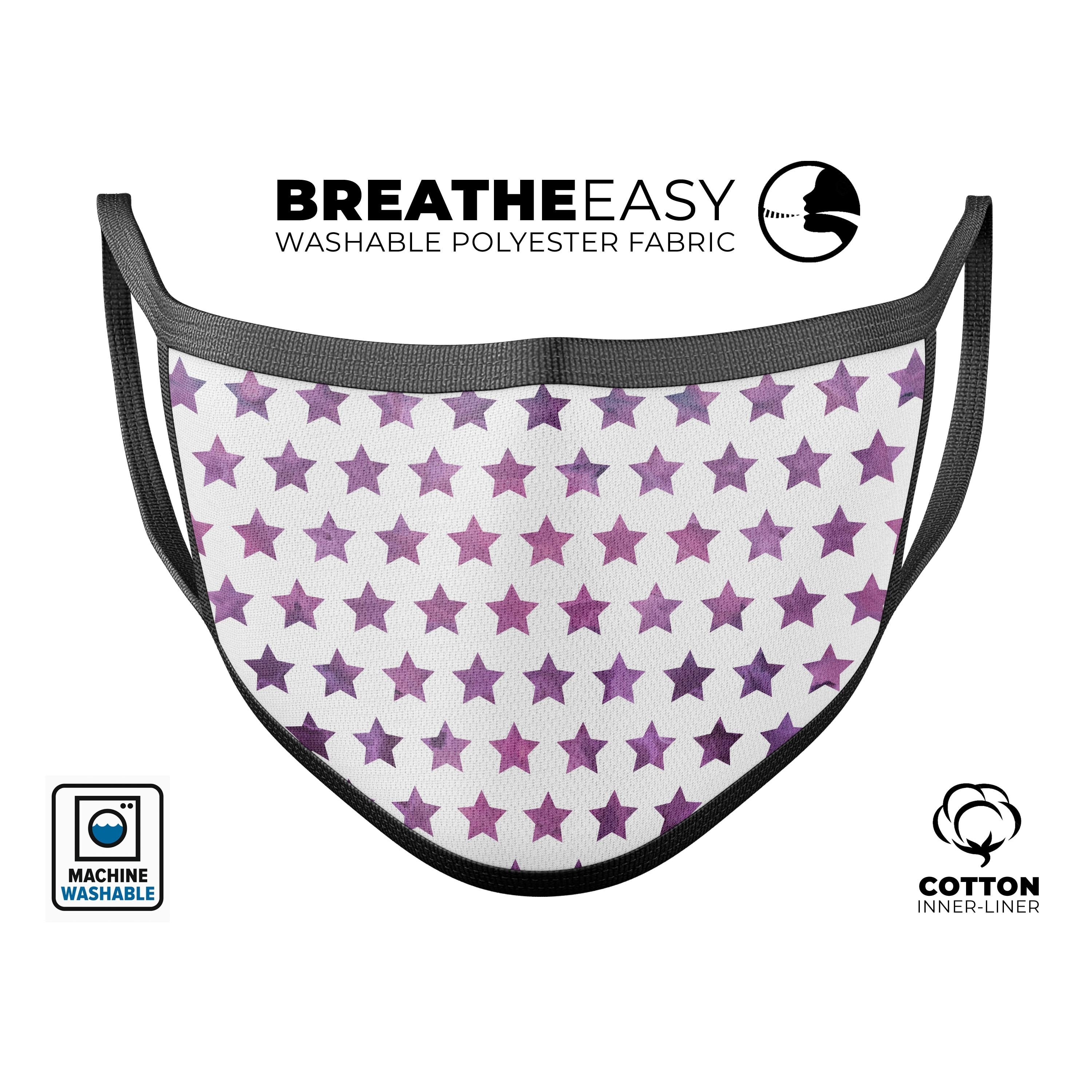 The Purple Grunge All Over Stars - Made in USA Mouth Cover Unisex | Blue Leto