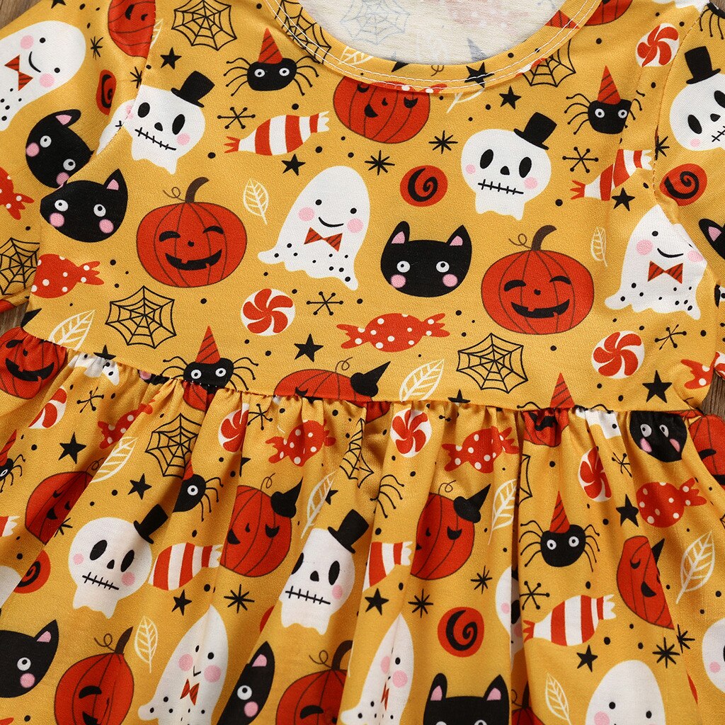 Toddler Kids Baby Girl Halloween Pumpkin Printed