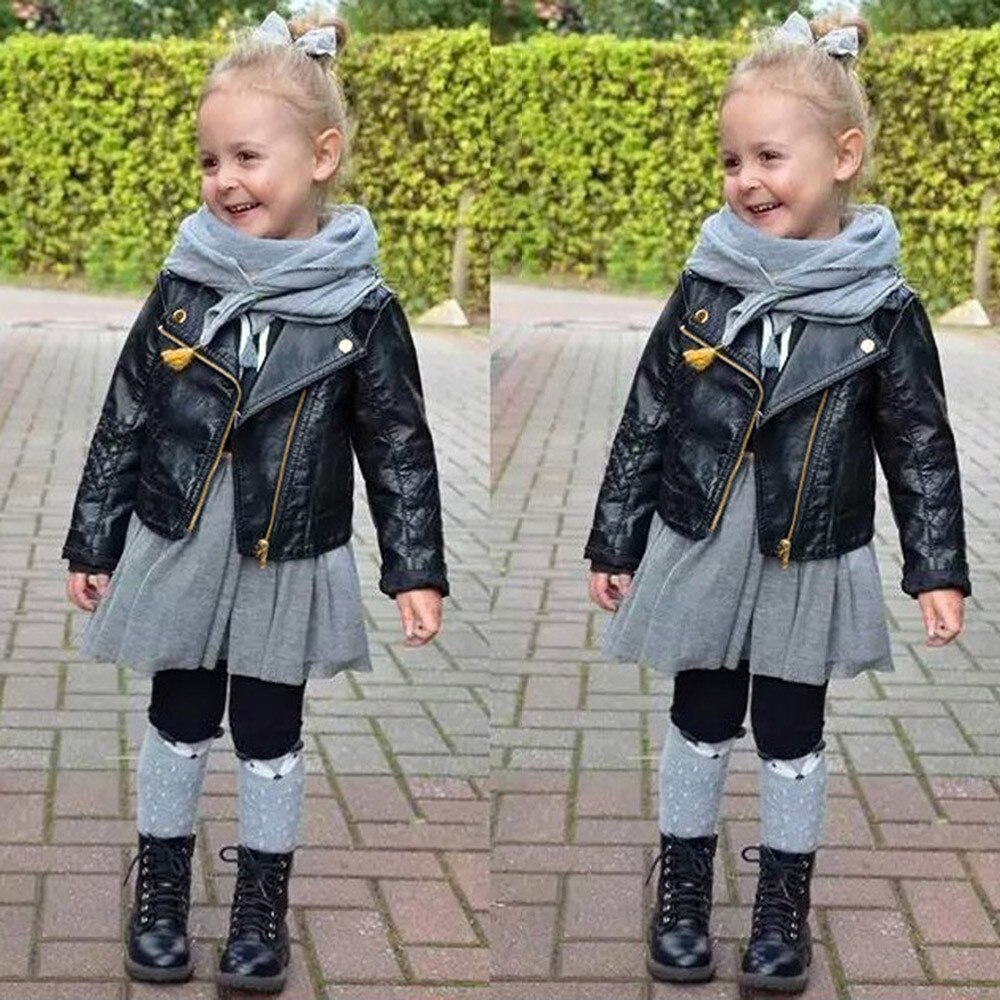 Toddler Kids Children Autumn Winter Jacket PU