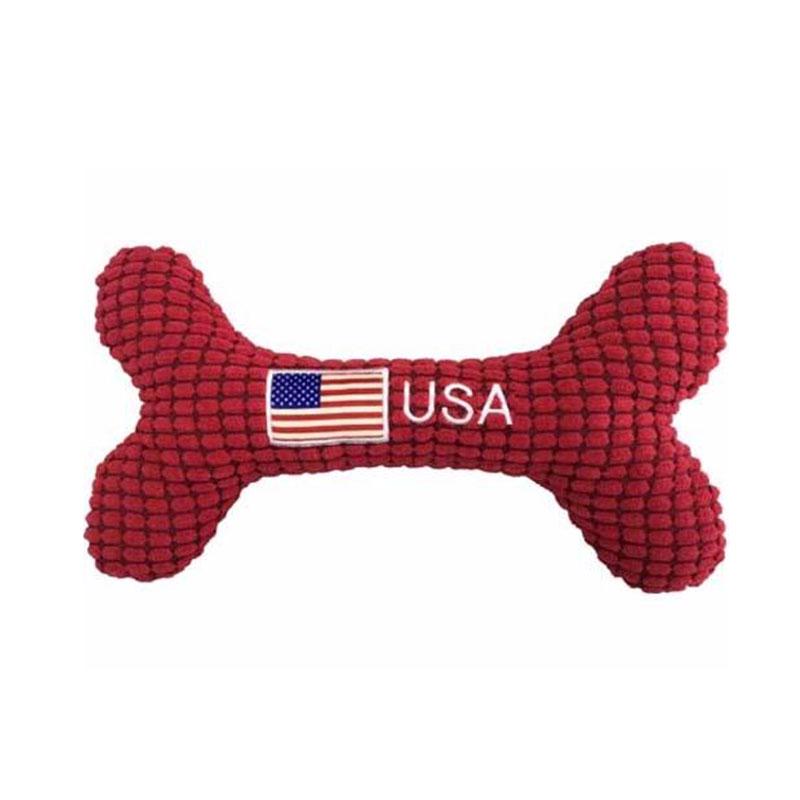 USA Patriotic Bone Dog Toy | Turquoise Daedalus