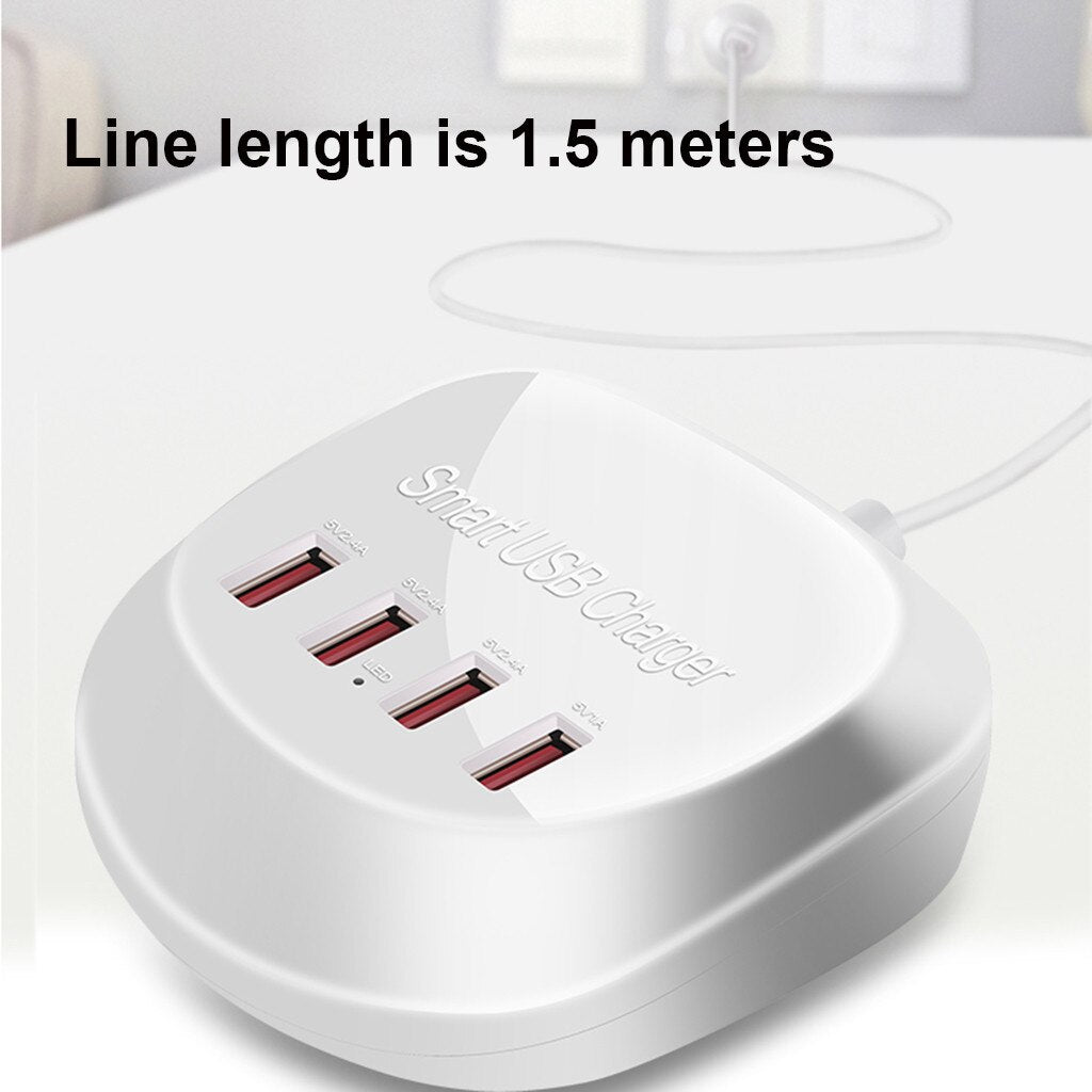 USB Phone Charger Pad 4 Port 2.5A USB Fast Charger