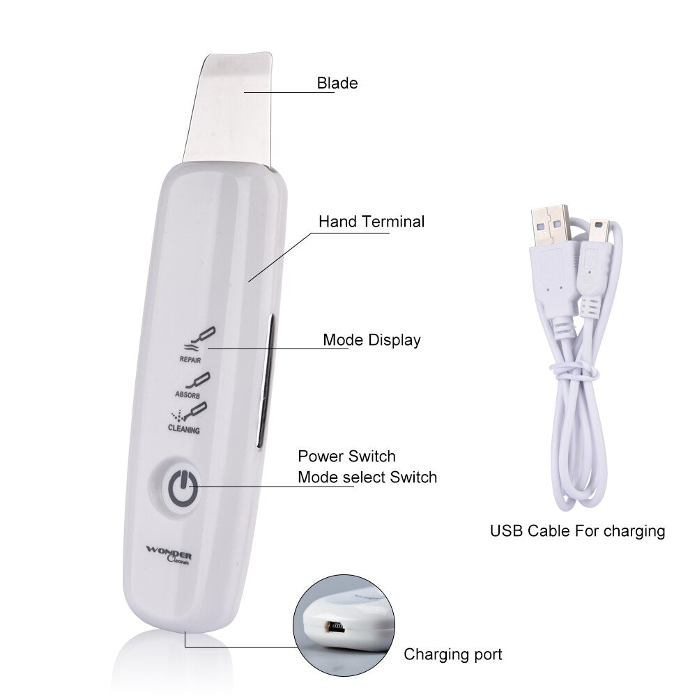 Ultrasonic Skin Scrubber Deep Face Cleaning