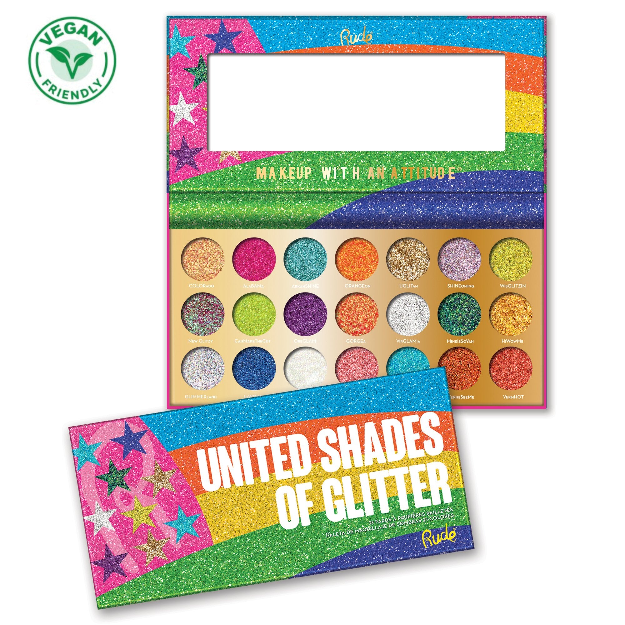 United Shades of Glitter -  21 Pressed Glitter Palette | Gold Thanatos