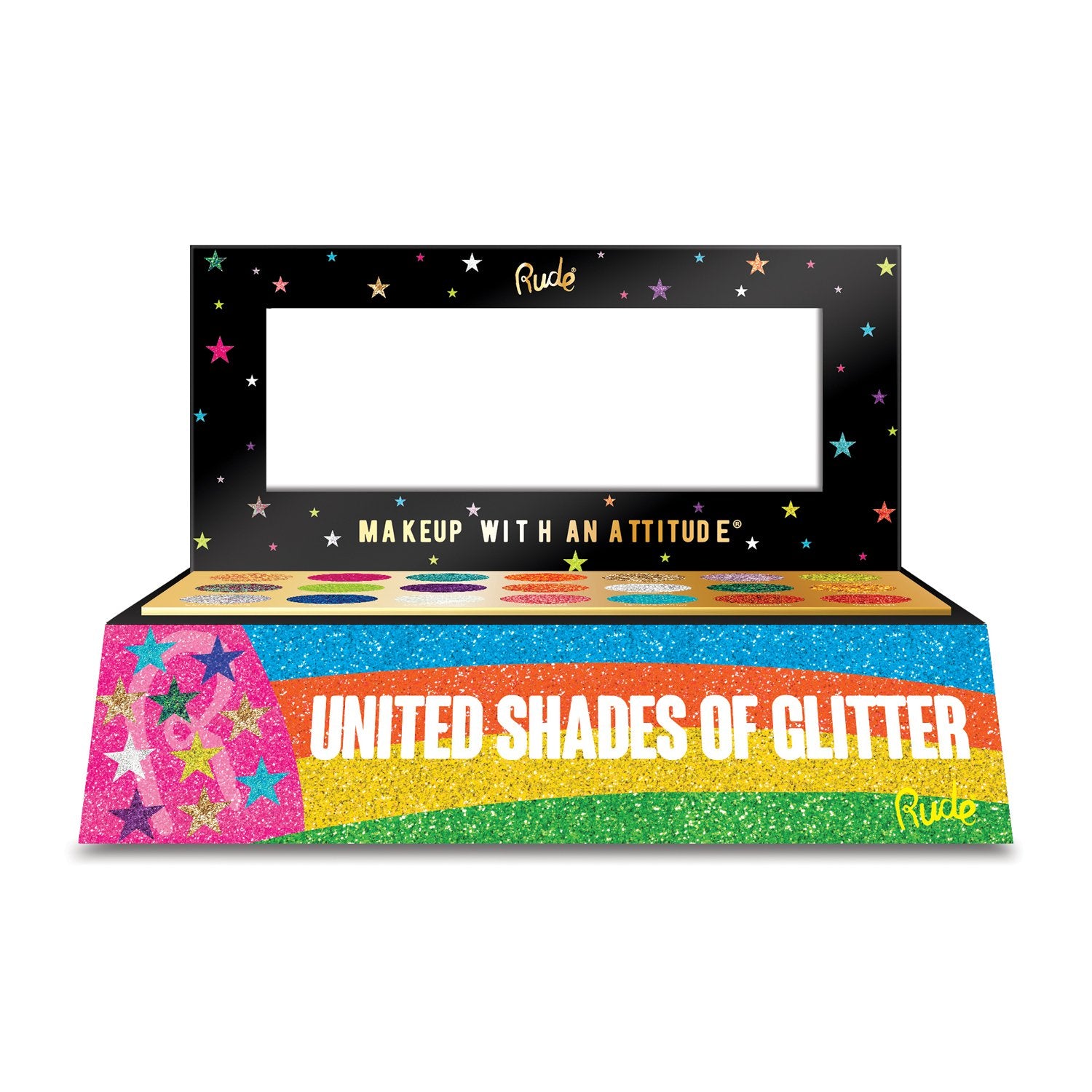 United Shades of Glitter Pressed Glitter Palette Display Set, 12pcs | Gold Thanatos