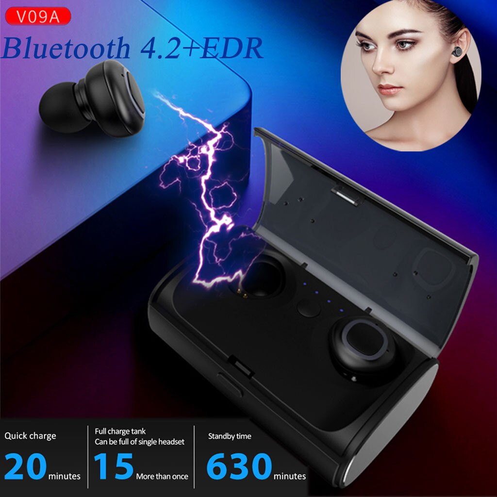 V09A Wireless Twins Bluetooth4.2 Earbuds In-Ear