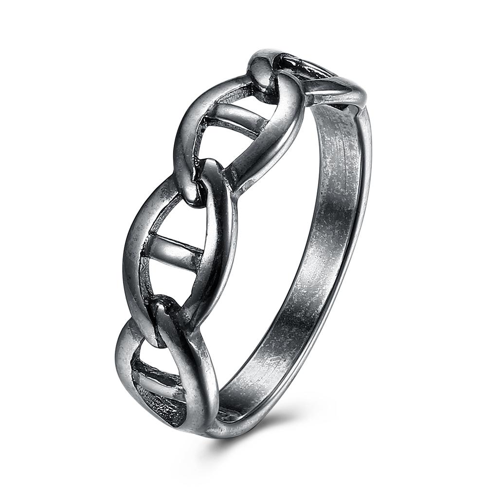 DNA Antique Silver Plated over Stainless Steel Ring | Silver Milo