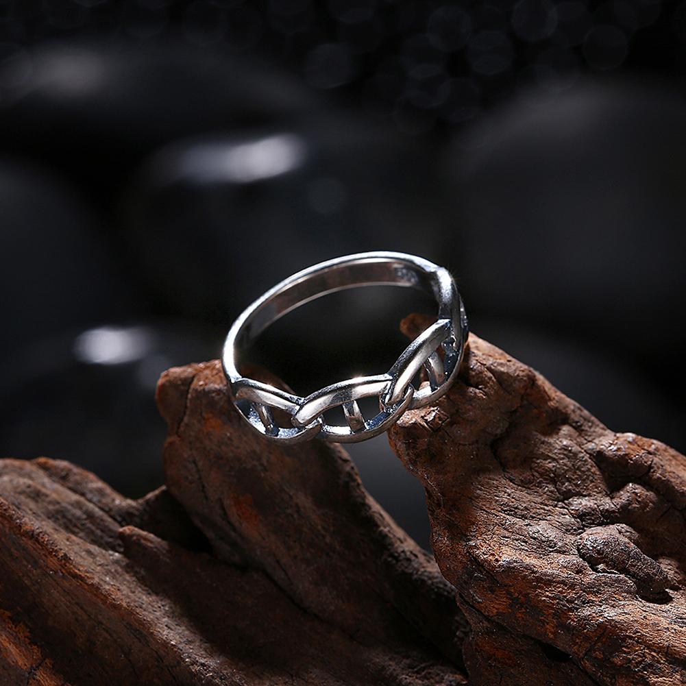 DNA Antique Silver Plated over Stainless Steel Ring