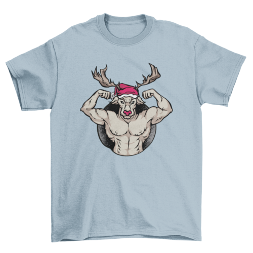 Strong reindeer christmas t-shirt