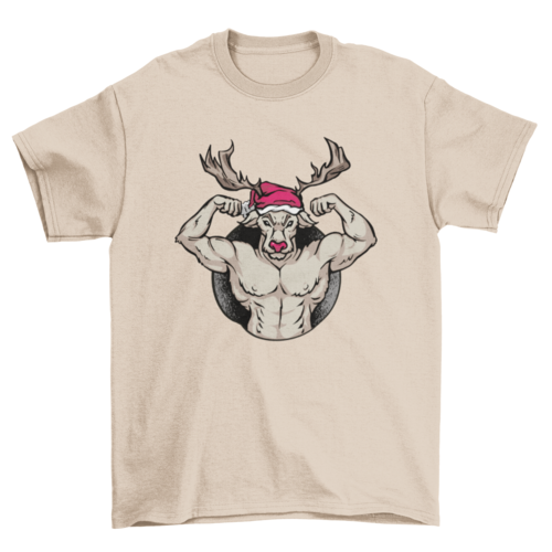 Strong reindeer christmas t-shirt