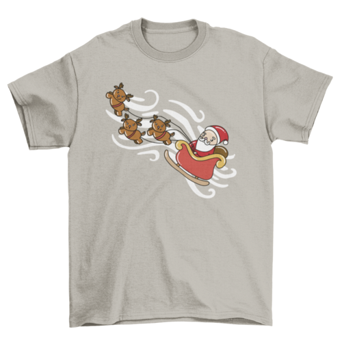 Santa and reindeers christmas t-shirt