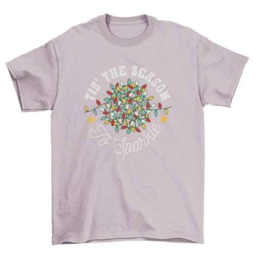 Tangled christmas lights sparkle t-shirt design