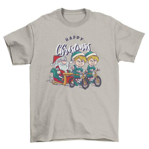 Happy Christmas Santa and elves t-shirt