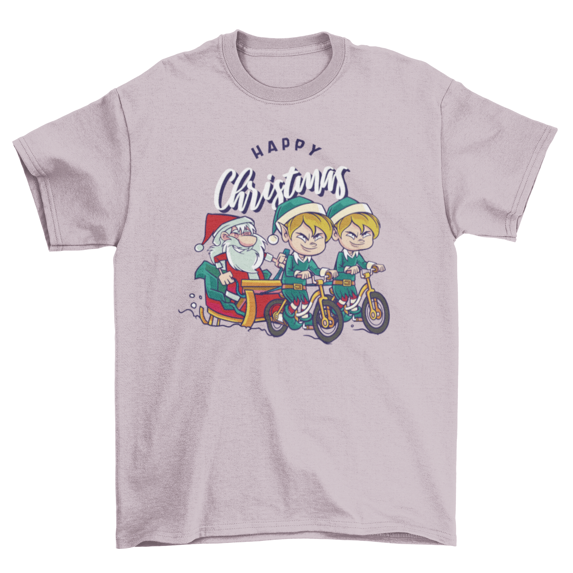 Happy Christmas Santa and elves t-shirt