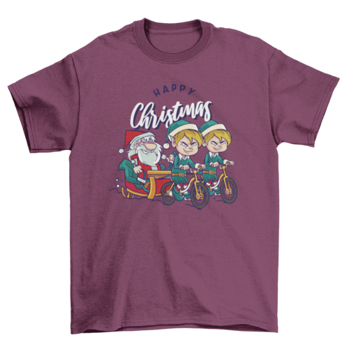 Happy Christmas Santa and elves t-shirt