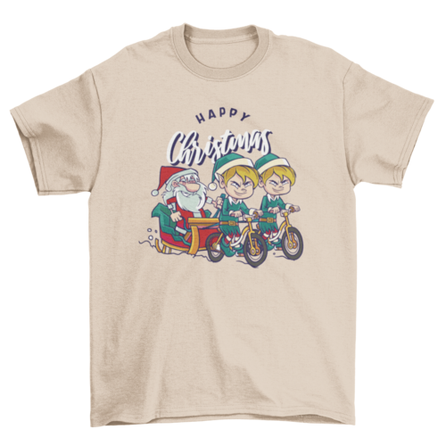 Happy Christmas Santa and elves t-shirt