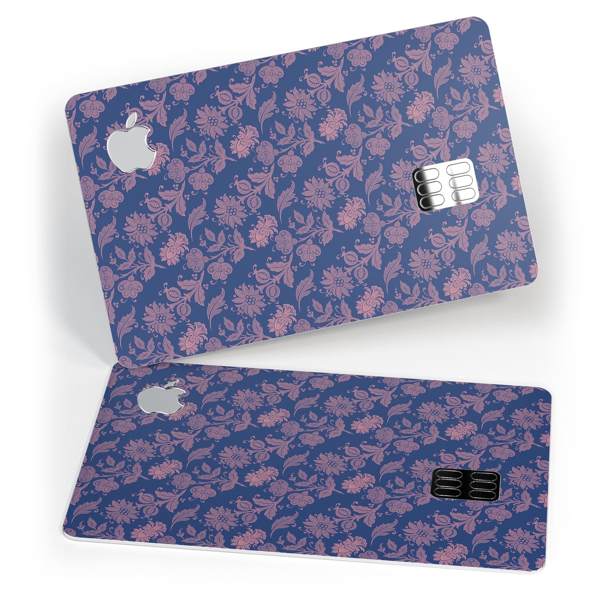 Vintage Coral Floral Over Navy - Premium Protective Decal Skin-Kit