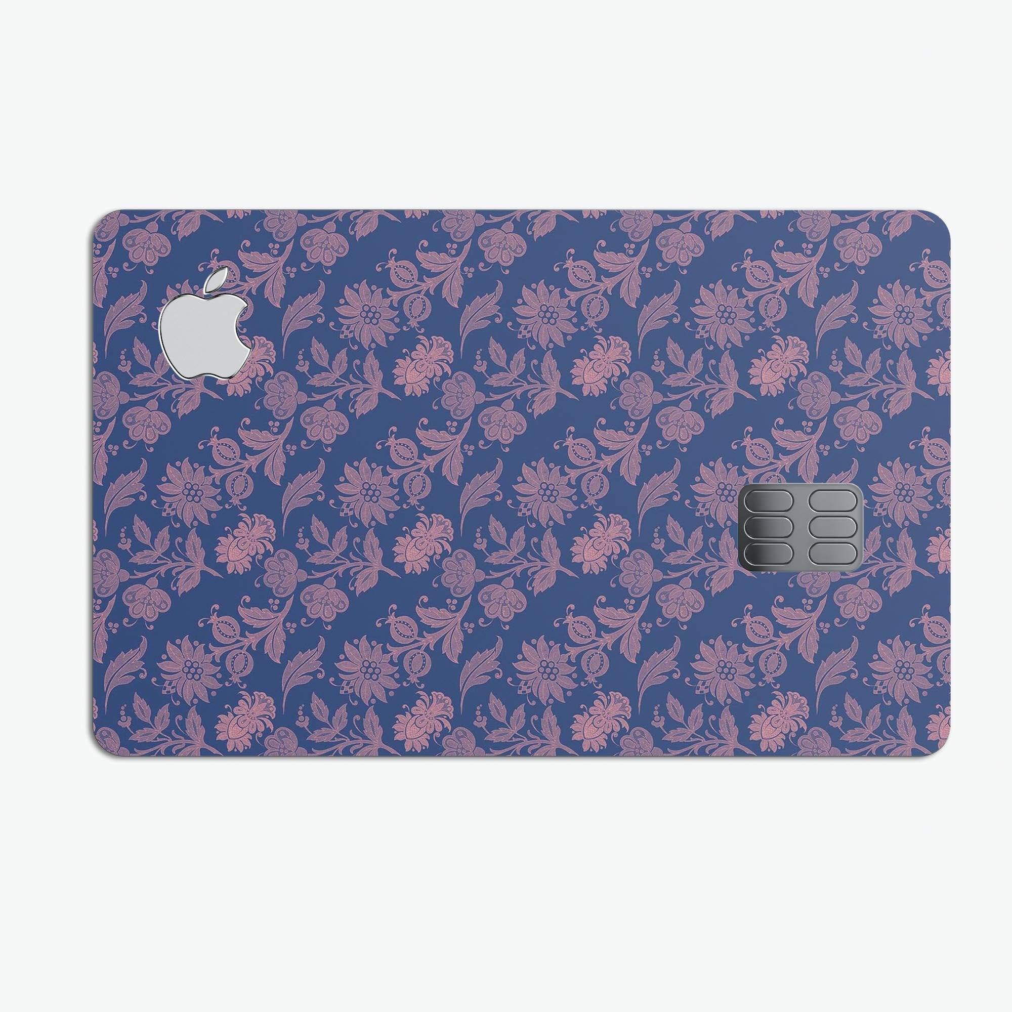 Vintage Coral Floral Over Navy - Premium Protective Decal Skin-Kit | Blue Leto