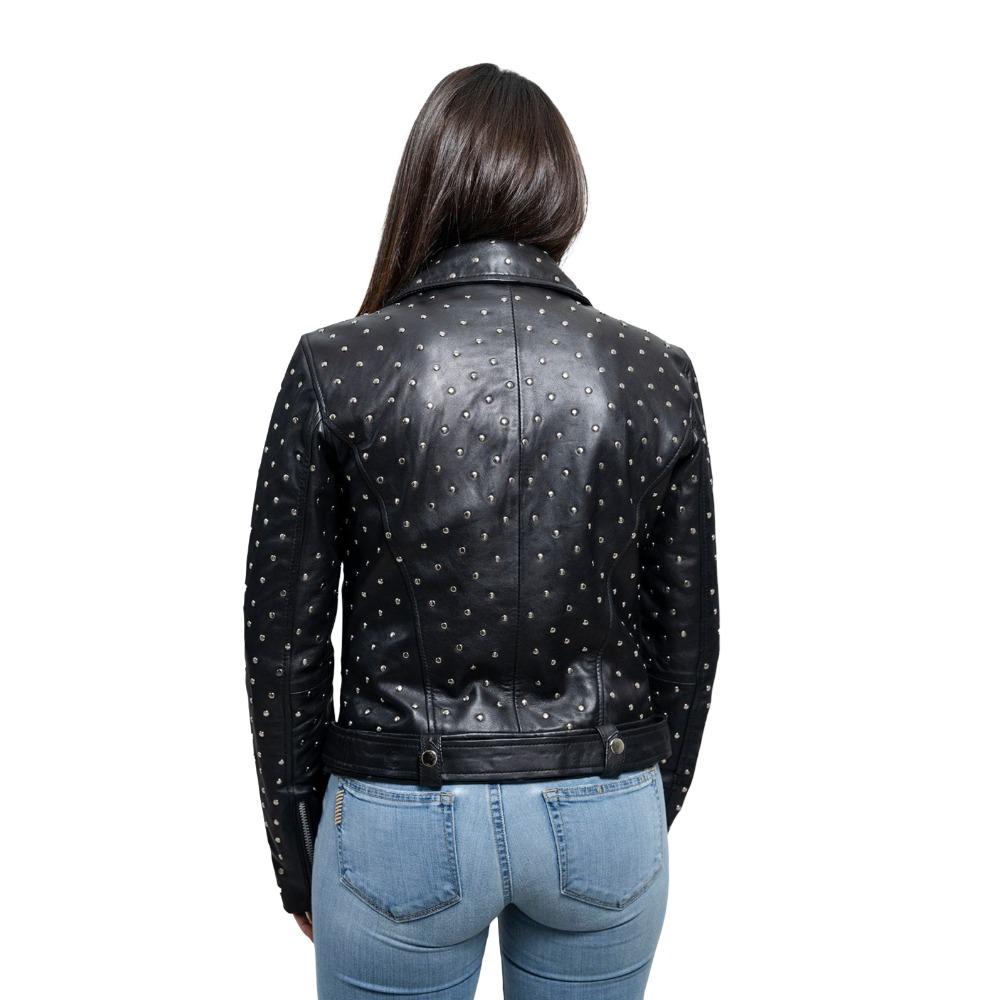 Women's asymmetrical studded jacket, Claudia