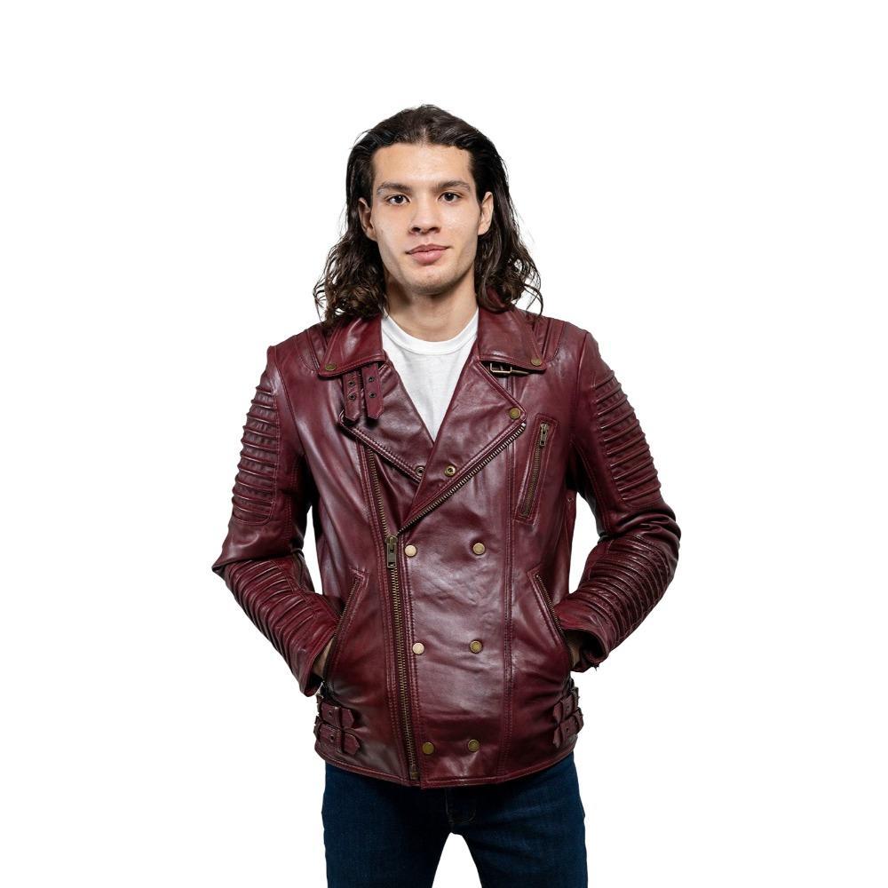 Brooklyn - Men's Fashion Lambskin Leather Jacket (Oxblood)