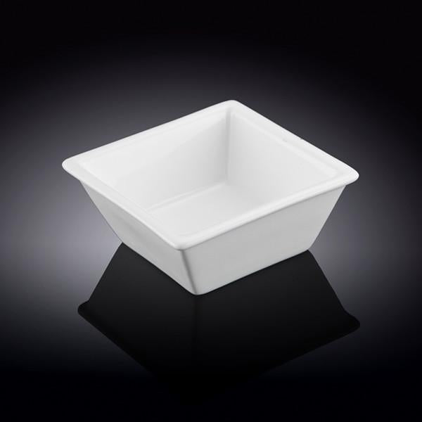 Wilmax Fine Porcelain White Square Snack / Sauce  Dish 4.25" X 4.25" X