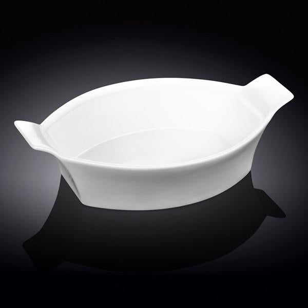 Wilmax Fine Porcelain White Oval Casserole Baking Dish 8.5" | 22 Cm