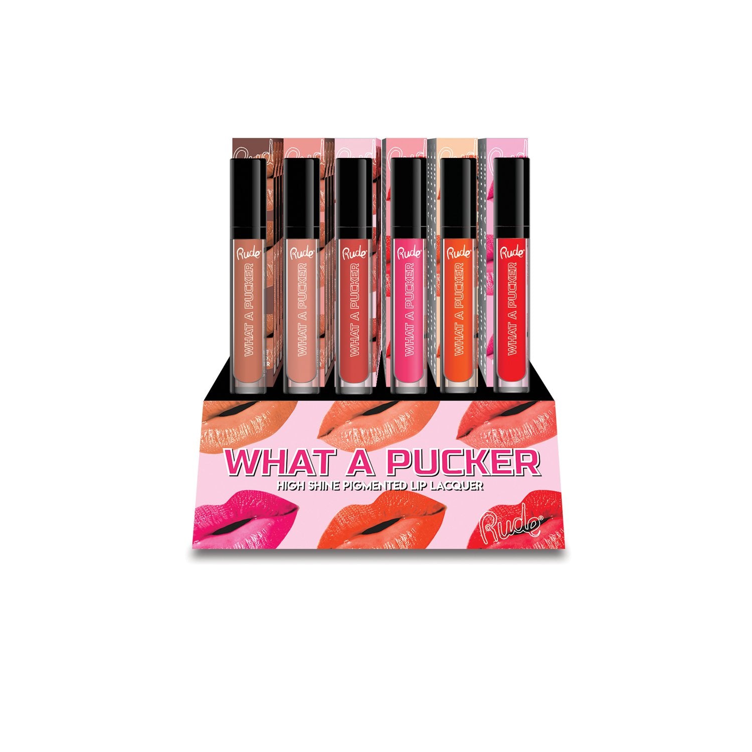 What A Pucker Lip Lacquer Display Set, 72pcs | Gold Thanatos