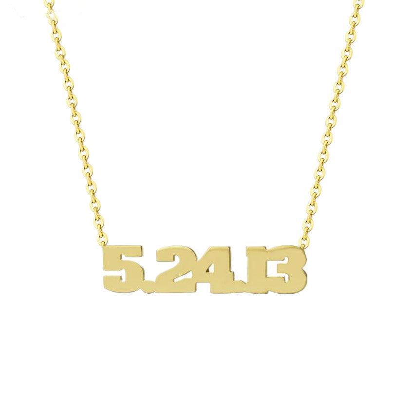 Women Men Custom Number Necklace Personalized Date