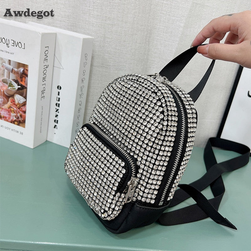 Mini Backpack Women's Fashion Bags 2022 Luxury Artificial Diamond