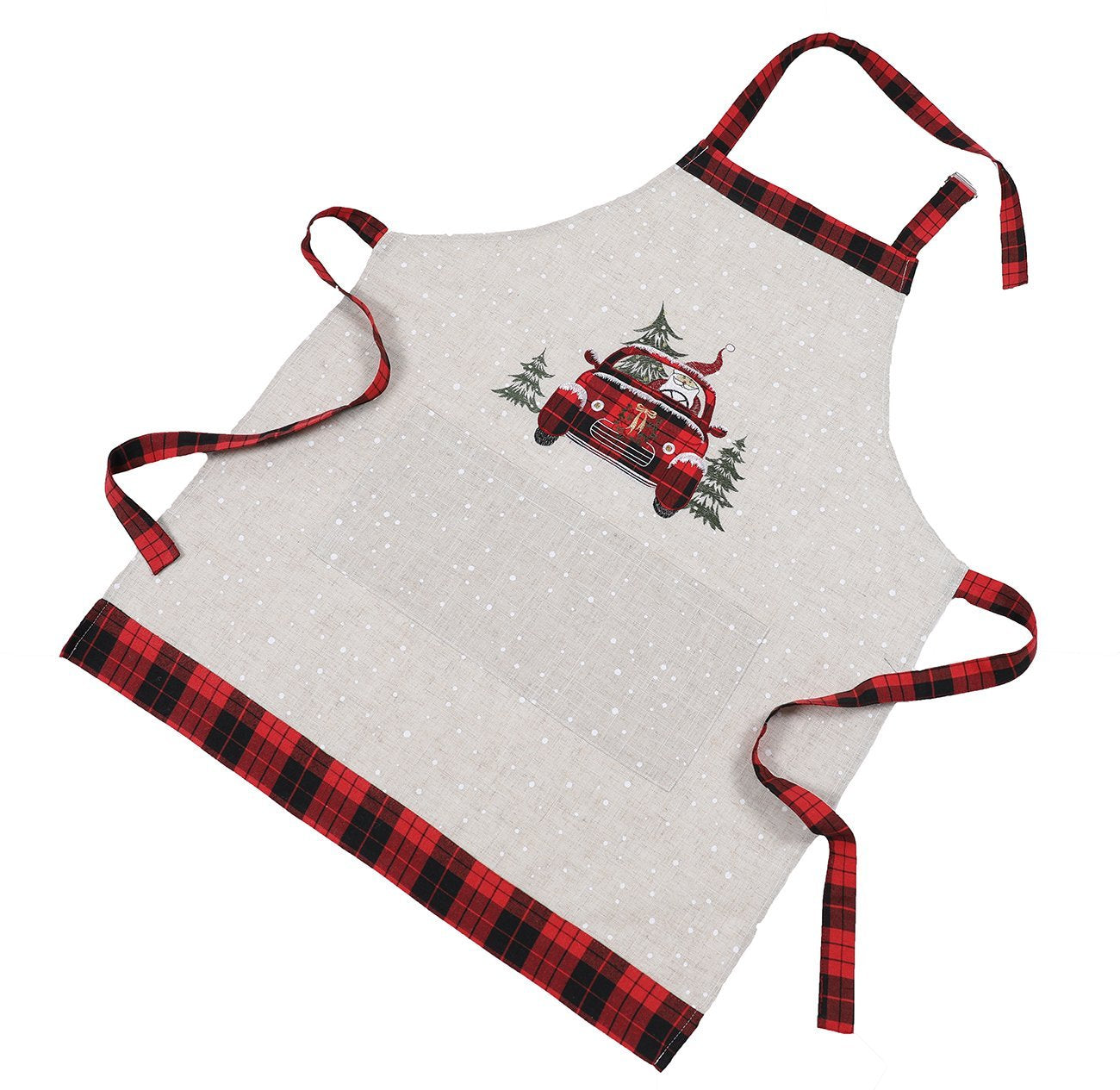 XD19884-Santa Claus Riding On Car Christmas Apron Adults Size 30 by