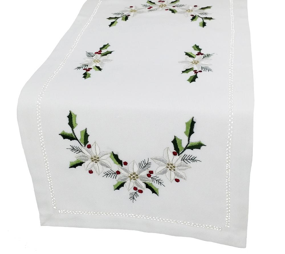 Table Runner XD68036 Country Poinsettia | Pink Leto