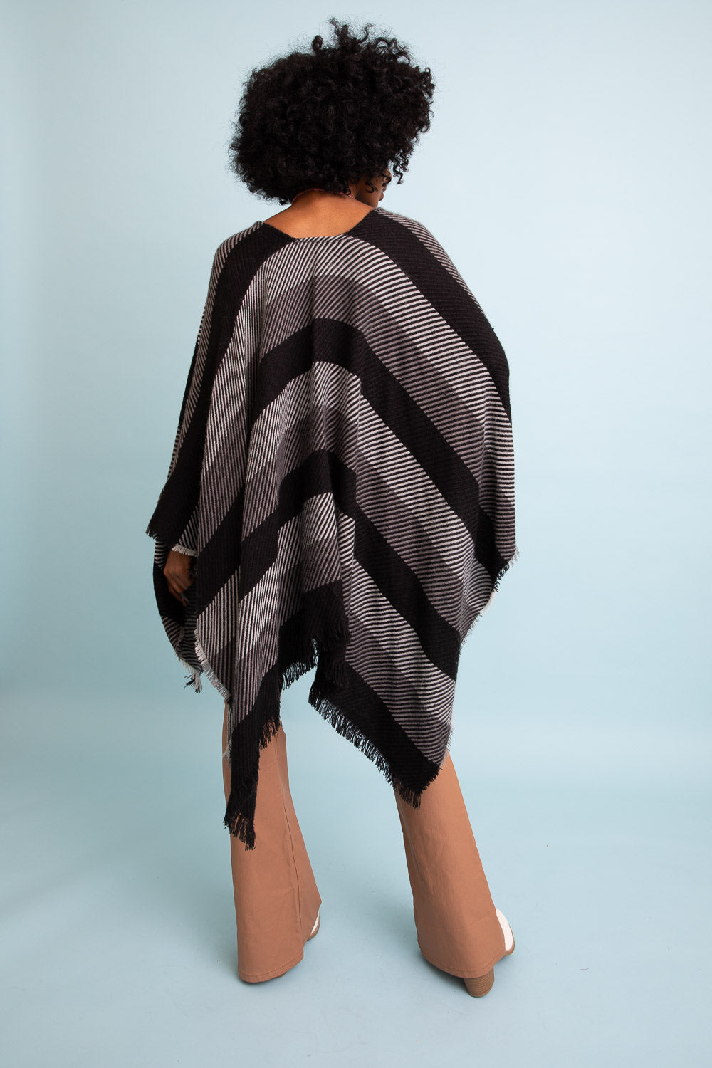 Cuddle Season Striped Knit Poncho🥰