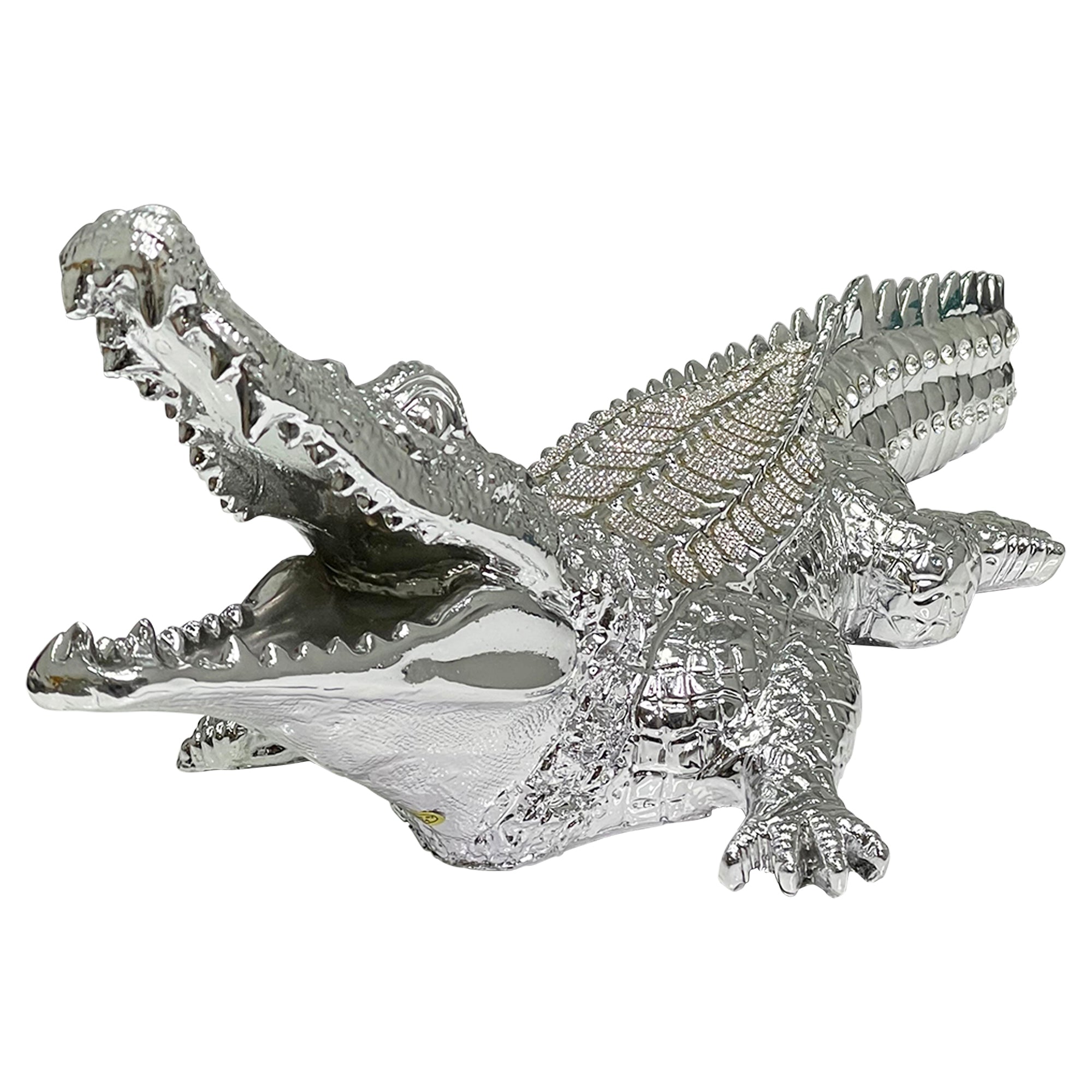 Ambrose Diamond Encrusted Chrome Plated Crocodile