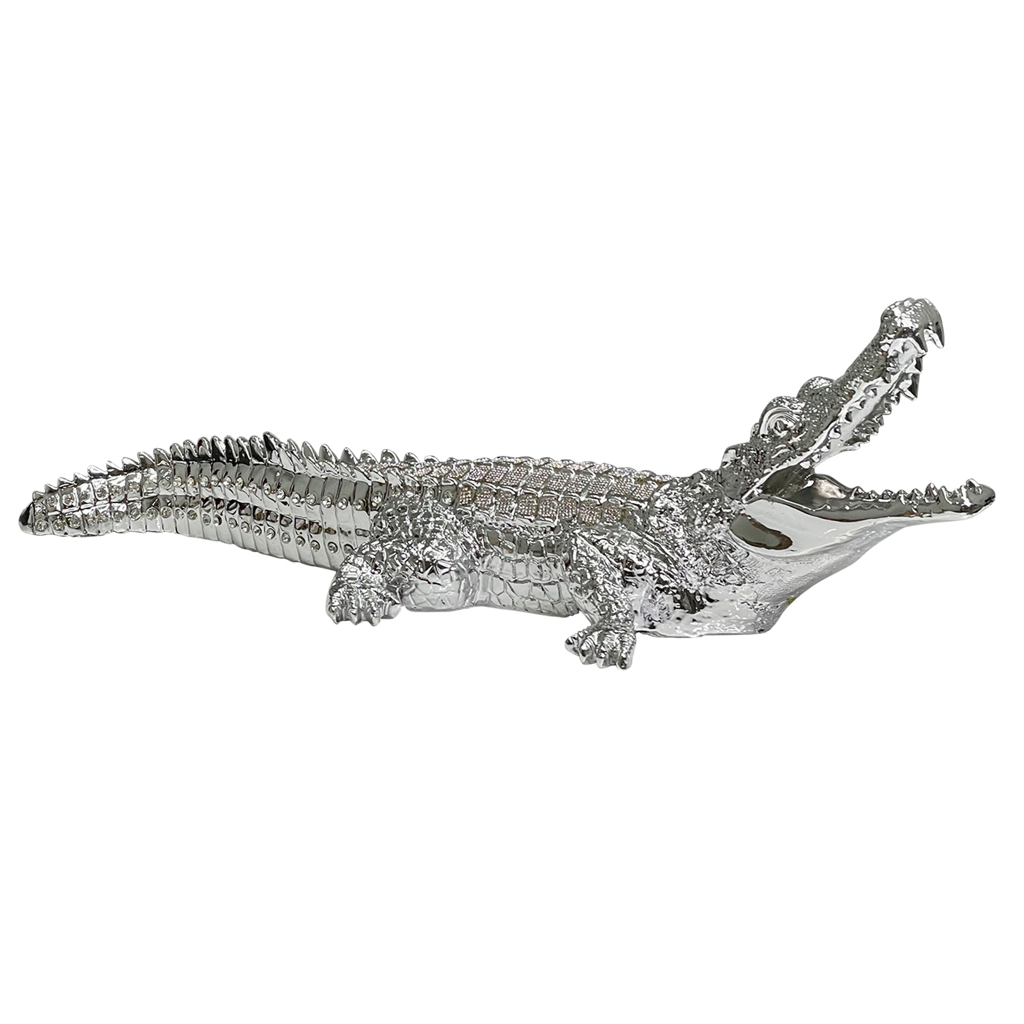 Ambrose Diamond Encrusted Chrome Plated Crocodile