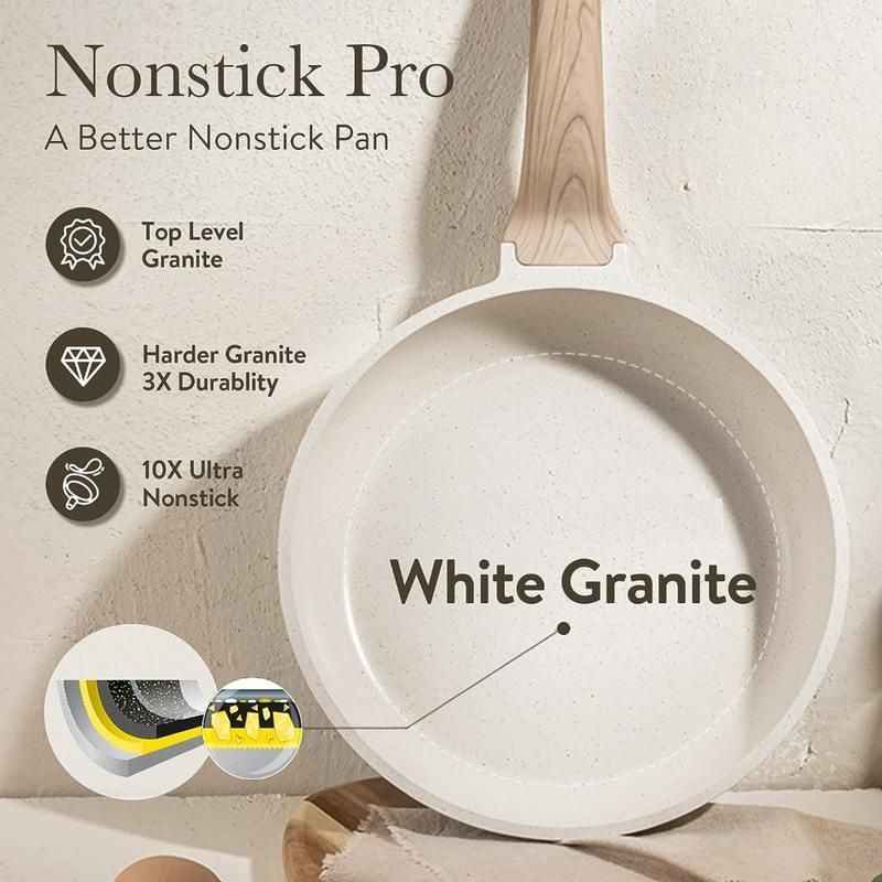 Deluxe White Granite Nonstick 10-Piece Induction Cookware Set